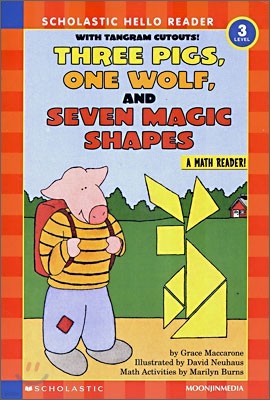 Scholastic Hello Reader Level 3-18 : Three Pigs, One Wolf, and Seven Magic Shapes (Book+CD Set)