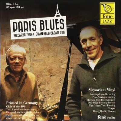Riccardo Zegna, Giampaolo Casati — Paris Blues 앨범 커버