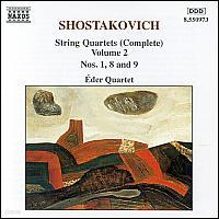 Eder Quartet / Ÿںġ :   1, 8 '巹', 9 (Shostakovich : String Quartets Vol.2 - No.1 Op.49, No.8 Op.110 'Dresden', No.9 Op.117) (/8550973)