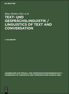 Text- Und Gesprächslinguistik 1. Halbband