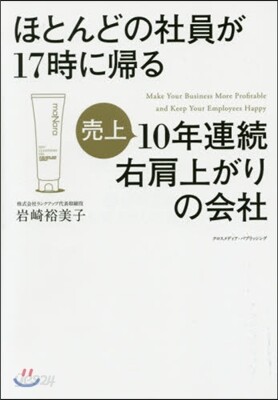 ほとんどの社員が17時に歸る10年連續右