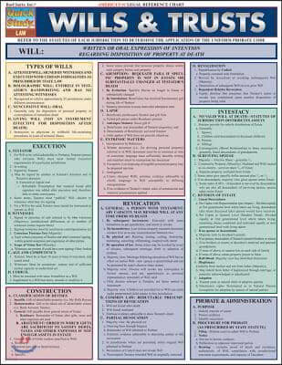 Wills & Trusts Laminate Reference Chart