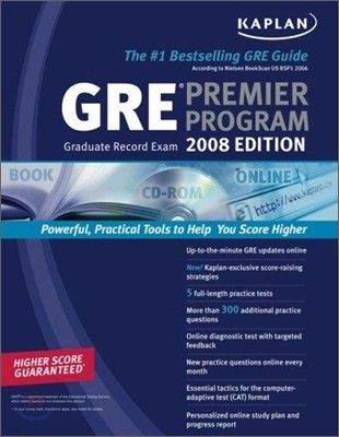 Kaplan GRE Exam 2008 Premier Program with CD-Rom