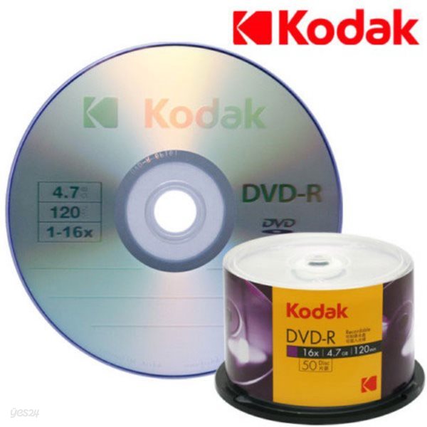 [Kodak] 코닥 DVD-R 4.7GB 16배속 50P Cake (10P Cake 5개)