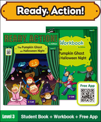 Ready Action Level 3 : The Pumpkin Ghost on Halloween Night (Student Book+WorkBook)