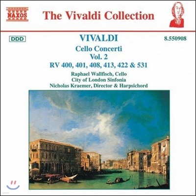 Raphael Wallfisch 비발디: 첼로 협주곡 2집 (Vivaldi: Cello Concertos Vol.2 - RV400, 401, 408, 413, 422 & 531)
