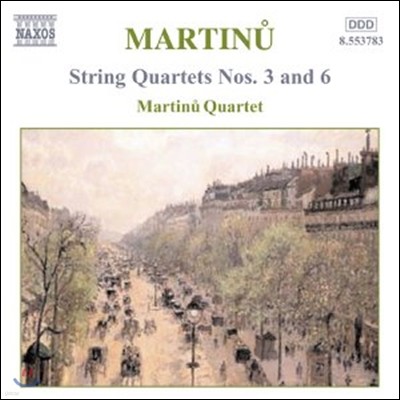 Martinu Quartet Ƽ:   3 & 6, ̿ø ÿ  (Bohuslav Martinu: String Quartets, Duo for Violin & Cello '3 Madrigals')
