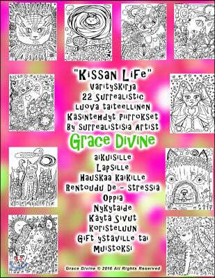 "Kissan Life" V?rityskirja 22 Surrealistic luova taiteellinen K?sintehdyt Piirrokset By surrealistisia Artist Grace Divine: aikuisille Lapsille Hauska