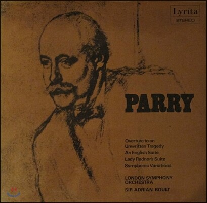 Adrian Boult, London Symphony Orchestra, Hubert Parry — Adrian Boult 후버트 페리: 영국 모음곡, 교향적 변주곡 (Hubert Parry: Overture to an Unwritten Tragedy, English Suite, Symphonic Variations) 앨범 커버