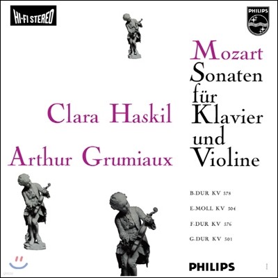 Arthur Grumiaux, Clara Haskil, Wolfgang Amadeus Mozart — Arthur Grumiaux / Clara Haskil 모차르트: 바이올린 소나타 K378, K304, K376, K301 - 아르투르 그뤼미오, 클라라 하스킬 (Mozart: Violin Sonatas) 앨범 커버