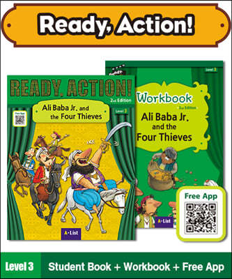 Ready Action Level 3 : Ali Baba Jr. and the Four Thieves (SB+WB+Audio CD+Multi-CD)