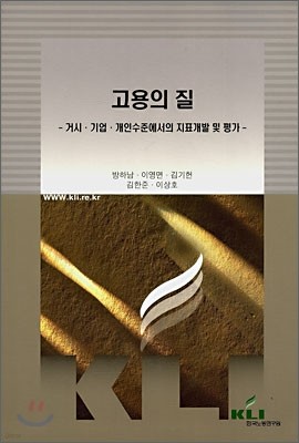 고용의 질 : 거시·기업·개인수준에서의 지표개발 및 평가