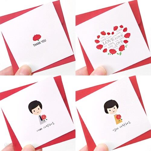 카네이션 메시지카드 4set