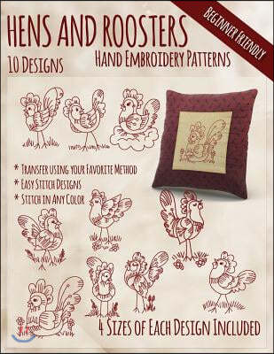 Hens and Roosters Hand Embroidery Patterns