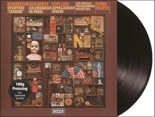 Aaron Copland, LA Philharmonic Orchestra, Leonard Bernstein, Zubin Mehta, George Gershwin — Zubin Mehta 번스타인: 캉디드 서곡 / 거슈인: 파리의 아메리칸 / 코플랜드: 아팔라치아의 봄 (Bernstein: Candide / Gershwin: An American in Paris / Copland: Appalachian Spring) 앨범 커버