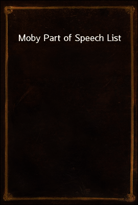 Moby Part of Speech List