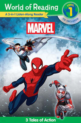 World of Reading: Marvel: Marvel 3-In-1 Listen-Along Reader-World of Reading Level 1: 3 Tales of Action with CD!