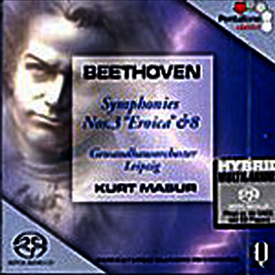 베토벤 : 교향곡 3 '영웅', 8번 (Beethoven : Symphony No.3 Op.55 'Eroica', No.8 Op.93) (SACD Hybrid) - Kurt Mazur
