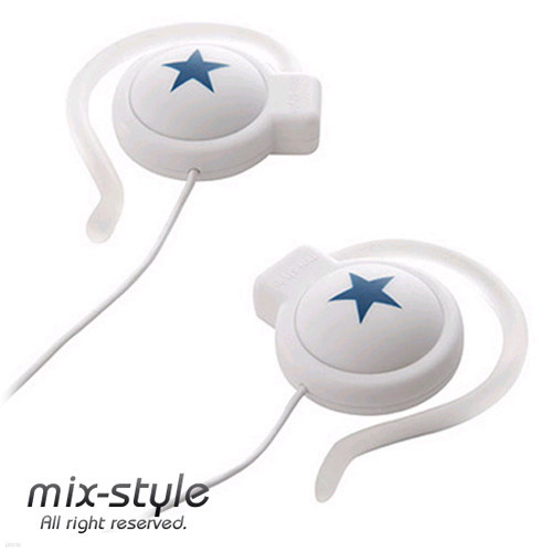 Mix-style Mini-Star White Navy 이어폰/1.1m/밀폐형/클립형/일자형(플러그)/화이트네이비