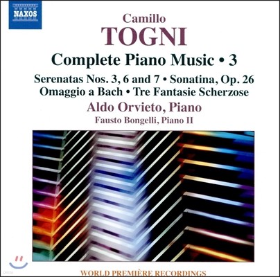 Aldo Orvieto 카밀로 토니: 피아노 음악 전곡 3집 - 바흐에 대한 헌사, 세레나타, 소나티나 외 (Camillo Togni: Complete Piano Music 3 - Serenatas, Omaggio a Bach, Sonatina)