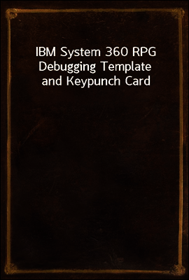 IBM System 360 RPG Debugging Template and Keypunch Card