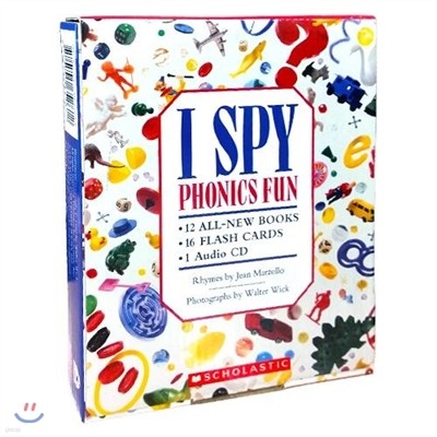  12 Ʈ: I SPY phonics Fun Boxed (12 Books with CD + Flash cards)