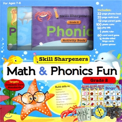 Skill Sharpeners Math and Phonics Fun: Grade 2