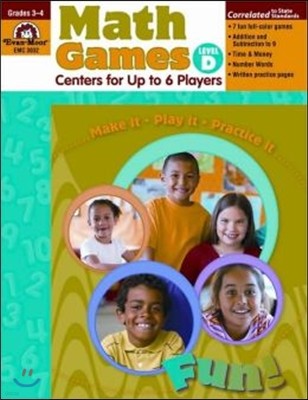 Math Games Centers for Up to 6 Players, Level D
