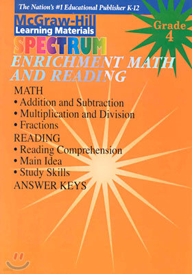 McGraw-Hill Spectrum Enrichment Math And Reading : Grade 4