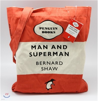 Penguin Tote Bag : Man and Superman (Red)