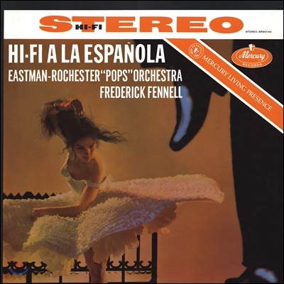 Eastman-Rochester Pops Orchestra, Frederick Fennell — Frederick Fennell 하이파이 에스파뇰라 - 데 파야 / 투리나 / 레쿠오나 / 퍼시 페이스 외 - 이스트만 로체스터 팝스 오케스트라 (Hi-Fi A La Espanola - De Falla, Turina, Guarnieri, Lecuona, Percy Faith) 앨범 커버