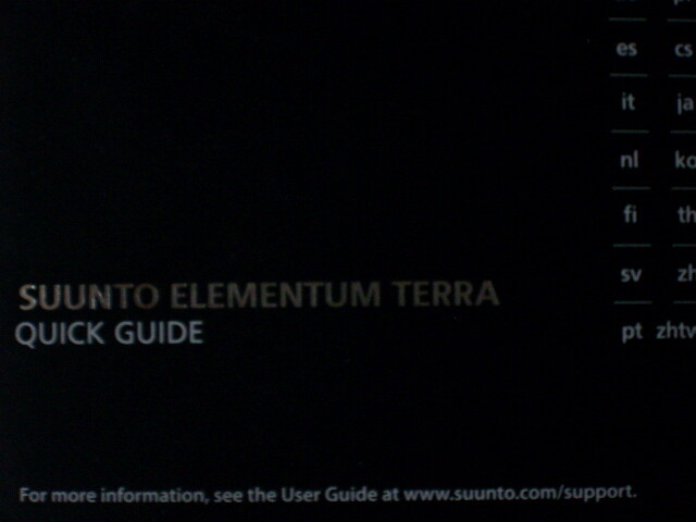 SUUNTO ELEMENTUM TERRA 순토 엘레멘텀 테라 Quick Guide
