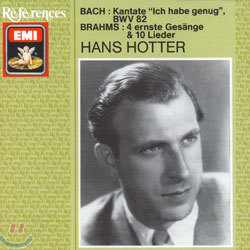Bach : Kantate "Ich Habe Genug" / Brahms : 4 Ernste Gesange, etc. : Hotter