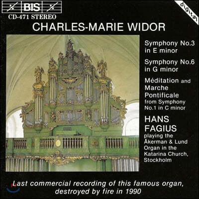 Hans Fagius - 񵵸:   3, 6  (Charles-Marie Widor: Organ Symphonies)