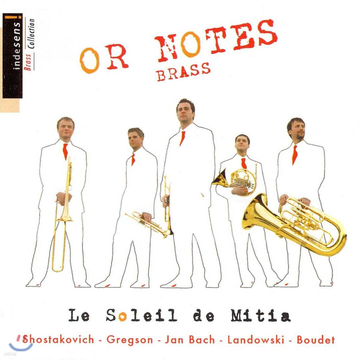 Or Notes Brass 브라스 앙상블 작품집 - 미티아의 태양 (Le Soleil de Mitia - Shostakovich / Gregson / Jan Bach / Landowski / Boudet)