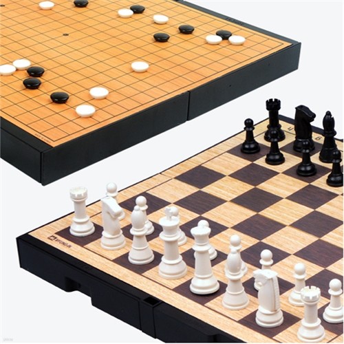 [명인바둑] 중형 자석 바둑+체스(양면) M-250 /보드게임