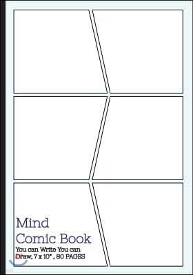 Mind Comic Book - 6 Panel,7"x10", 80 Pages, Make Your Own Comic Books: Make your own comics come to life