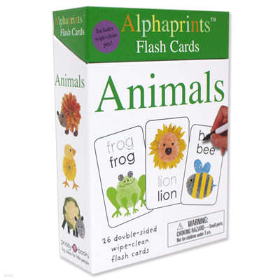 Alphaprints Wipe Clean Flash Cards Animals