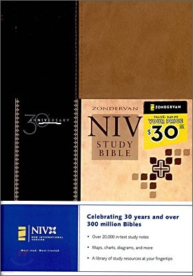 NIV Study Bible 30th Anniversary Limited Edition (단본,무색인,양장)(16.5*24)(투톤 브라운)