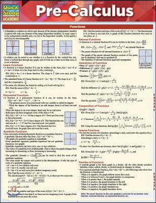 Pre-Calculus: A Quickstudy Reference Guide