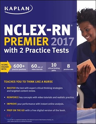 NCLEX-RN Premier 2017 with 2 Practice Tests: Online + Book + Video Tutorials + Mobile