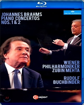 Rudolf Buchbinder / Zubin Mehta 브람스: 피아노 협주곡 1번, 2번 - 주빈 메타, 루돌프 부흐빈더 (Brahms: Piano Concertos Opp.15 & 83) [블루레이]