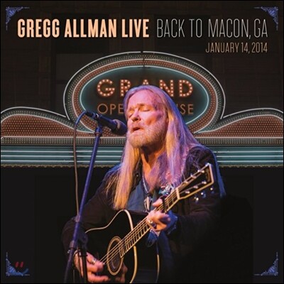 Gregg Allman — Live: Back To Macon, Ga (2014년 1월 메이컨 카운티 라이브) 앨범 커버