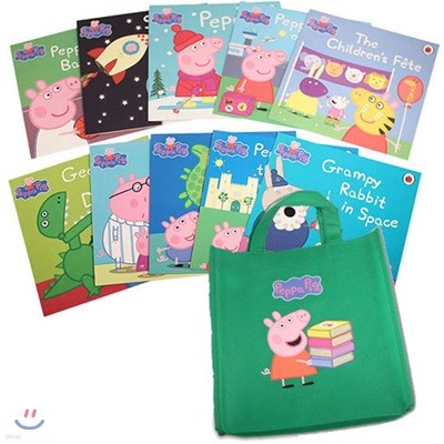 Peppa Pig 10 Books collection in Green Bag :  Ǳ  10 +  Ʈ