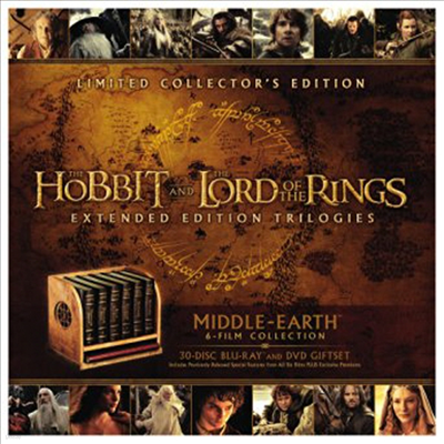 The Hobbit & The Lord Of The Rings: Extended Edition Trilogies - Limited Collector's Edition (ȣ 3 &   3: )(ѱ۹ڸ)(30-Disc Blu-ray & DVD Giftset)