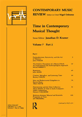 Time in Contemporary Musical Thought