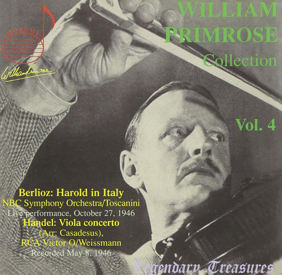 윌리엄 프림로즈 4집: 헨델 / 베를리오즈 / 크라이슬러 (William Primrose Vol.4 : Handel / Berlioz / Kreisler)