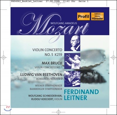 Wolfgang Schneiderhan / Ferdinand Leitner 모차르트 / 브루흐 : 바이올린 협주곡 / 베토벤: 로망스