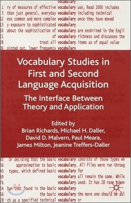 Vocabulary Studies in First and Second Language Acquisition: The Interface Between Theory and Application