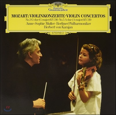Anne-Sophie Mutter,Berliner Philharmoniker,Herbert von Karajan — Anne-Sophie Mutter / Herbert von Karajan 모차르트: 바이올린 협주곡 3, 5번 - 카라얀, 안네-소피 무터 앨범 커버